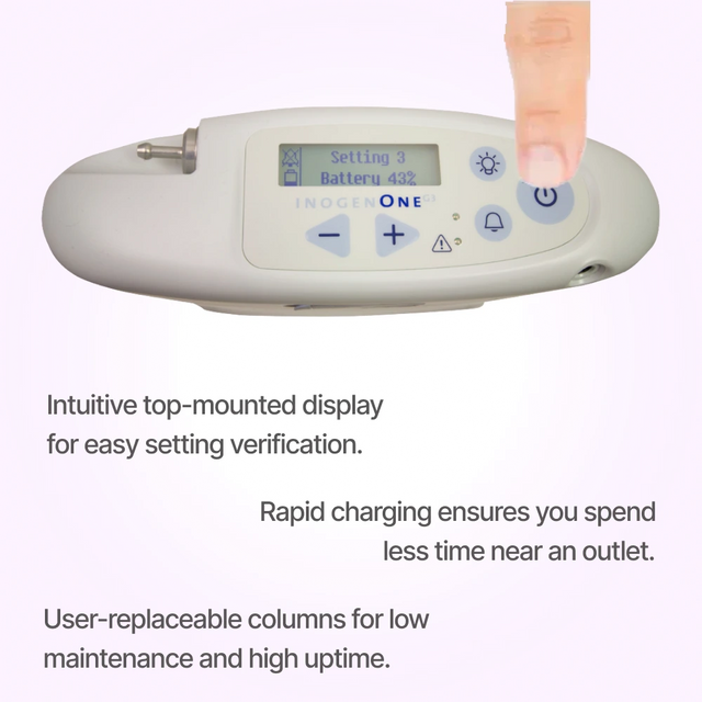 Display close up of Inogen One G3 Portable Oxygen Concentrator