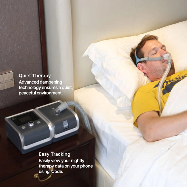 Man sleeping with RESmart GII BPAP System Y-30T with iVAPS