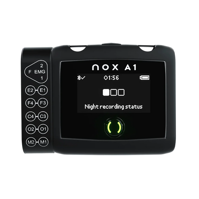 Front view of NOX A1 polysomnography (PSG) system