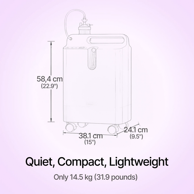Philips EverFlo Home Oxygen System dimensions