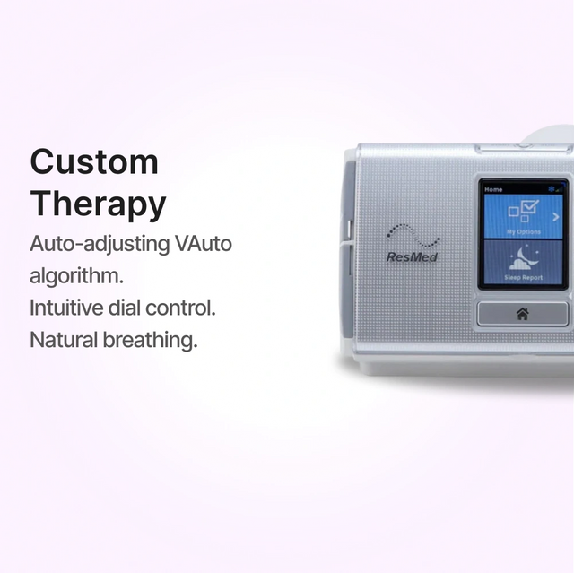 Display close up of ResMed AirCurve 10 VAuto BiLevel Device