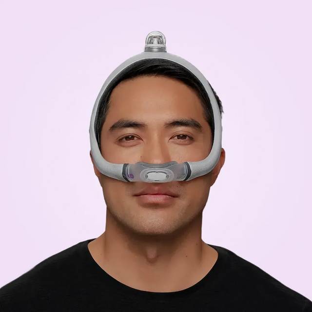 Frontal view of a man wearing ResMed AirTouch N30i Nasal CPAP Mask