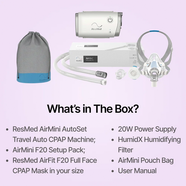 Paquete completo ResMed AirMini + mascarilla AirFit F20