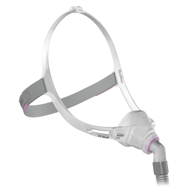 Angled side view of ResMed Swift FX Nano Nasal CPAP Mask For Her