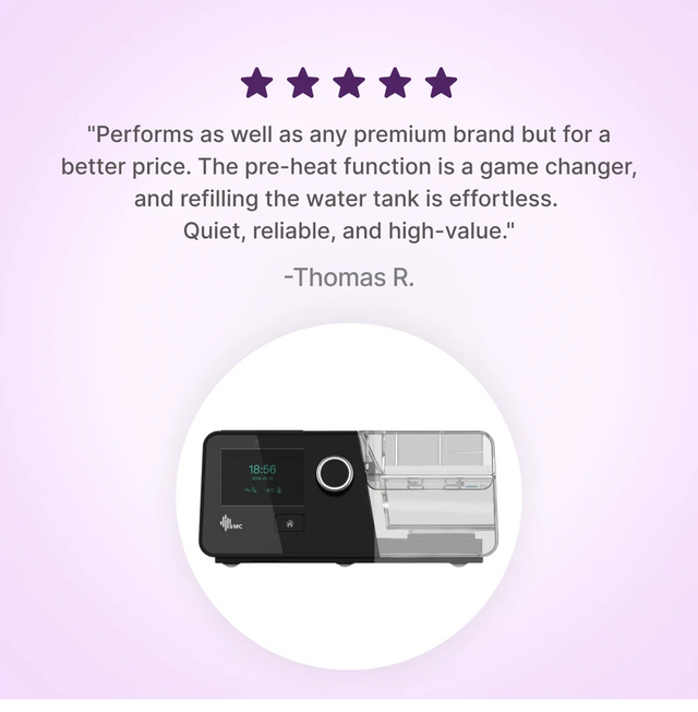 BMC G3 Auto CPAP System (A20) with a 5-star customer review.