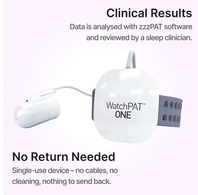 WatchPAT ONE Home Sleep Test – Disposable Sleep Apnea Test with Specialist Report