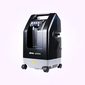 Angled View of Drive DeVilbiss Compact 1025 Oxygen Concentrator 10lpm