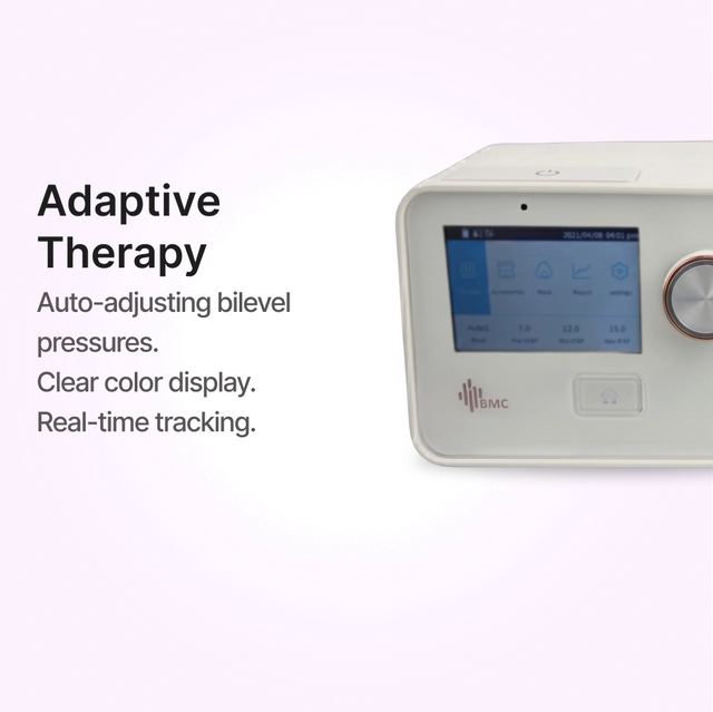 Display close up of BMC G3 B25A BPAP with Humidifier
