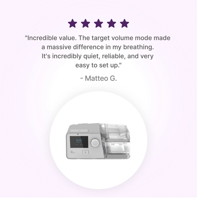 5-star customer review of BMC G3 B30VT BiPAP with Humidifier