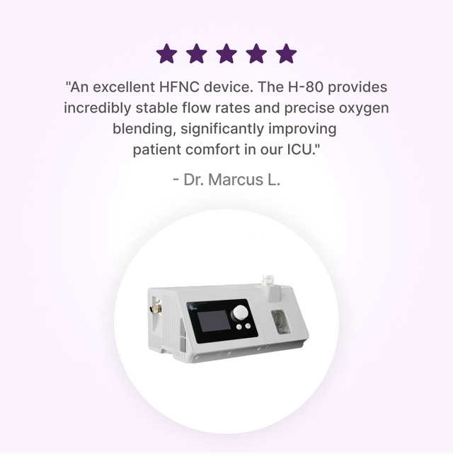 5-star customer review of BMC H-80 Series High Flow Humidifier