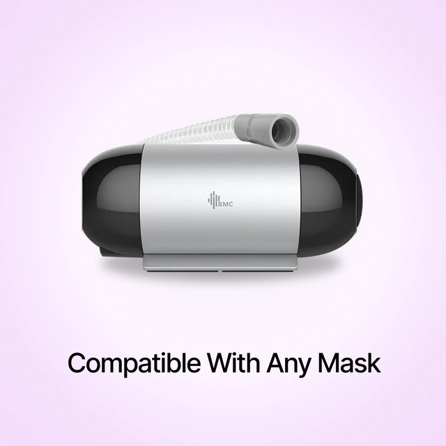 The BMC M1 Mini Automatic Travel CPAP Machine is compatible with any mask.