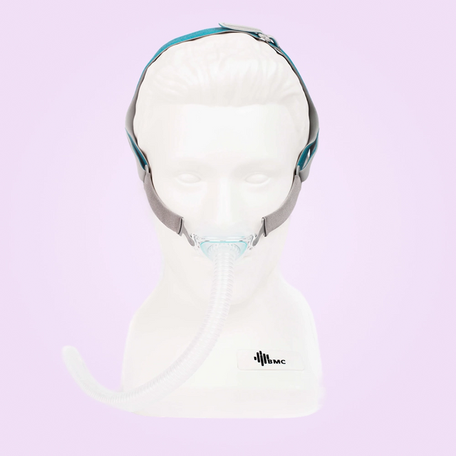BMC P6 Nasal Pillows Mask front view on a display