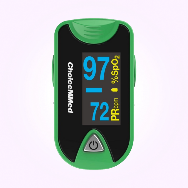 ChoiceMMed Dual Color OLED Finger Pulse Oximeter frontal view