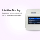 Close up of the DeVilbiss Blue Auto Plus CPAP Machine Display