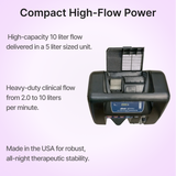 DeVilbiss Compact 1025 10l/min Oxygen Concentrator has 10 liter flow