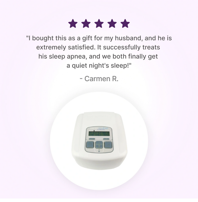 5-star customer review for DeVilbiss SleepCube Auto Bilevel Device
