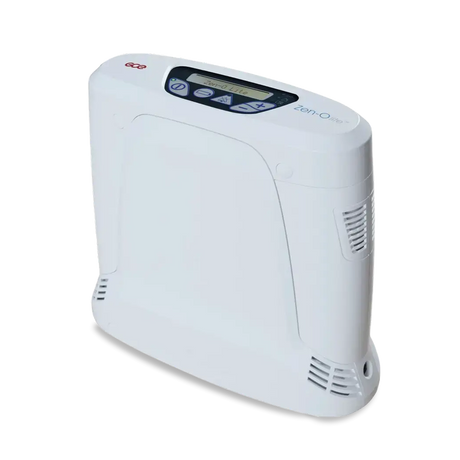 Angled view of GCE Zen-O Lite portable oxygen concentrator