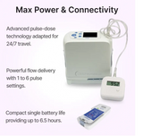 List of features for Inogen G5 portable oxygen concentrator with a single battery