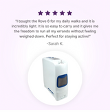 5-star customer review of Inogen Rove 6 portable oxygen concentrator with single battery
