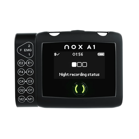 Front view of NOX A1 polysomnography (PSG) system