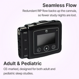 Side angle view of Nox T3 Portable Sleep Monitor for Home Sleep Testing that offers seamless flow and is designed for both adult and pediatric sleep studies.