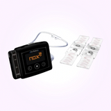 Side angle view of Nox T3 Portable Sleep Monitor for Home Sleep Testing next to belts