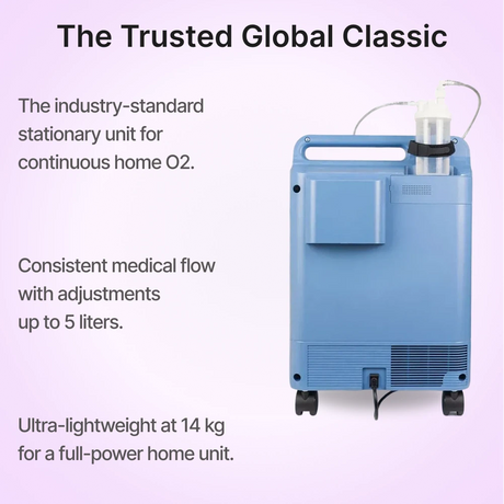 Philips EverFlo Home Oxygen System is ultra-lightweight at only 14 kg