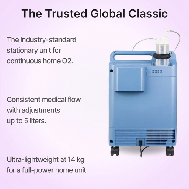 Philips EverFlo Home Oxygen System is ultra-lightweight at only 14 kg