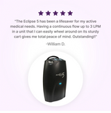 5-star customer review for SeQual Eclipse 5 portable oxygen concentrator