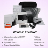 Prisma SMART Plus Auto CPAP Machine full package including spare filters, travel case, tubing and SD card.