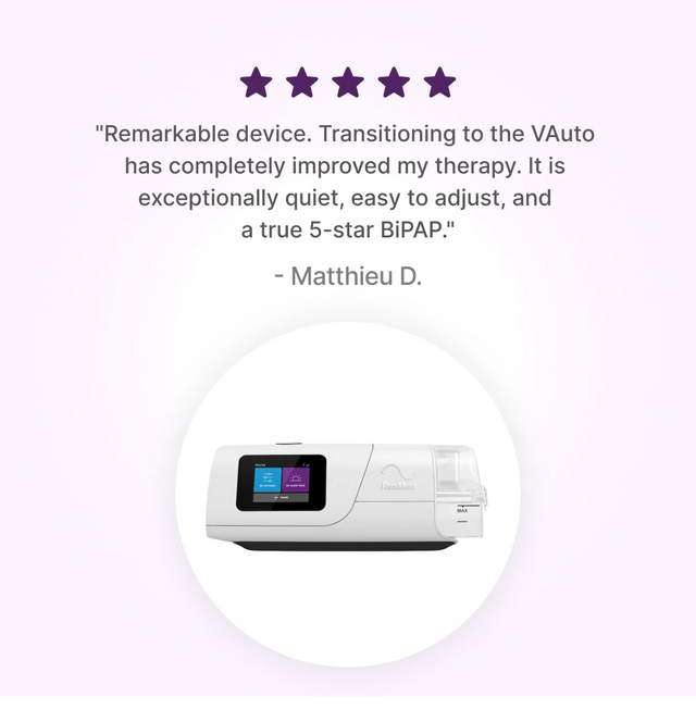 5-star customer review for ResMed AirCurve 11 VAuto Bilevel Device