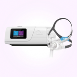 Front view of ResMed AirCurve 11 VAuto BiLevel Device with ResMed AirFit F40 Full Face CPAP Mask