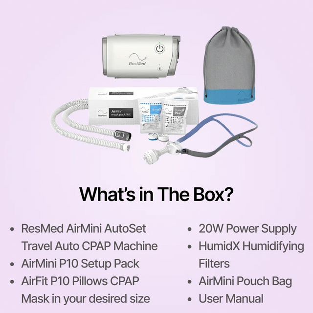 ResMed AirMini + P10 Pillows Mask Complete BUNDLE – CPAP Machines
