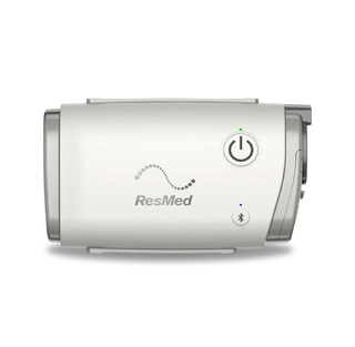 Front view of the ResMed Airmini Auto Travel CPAP machine.