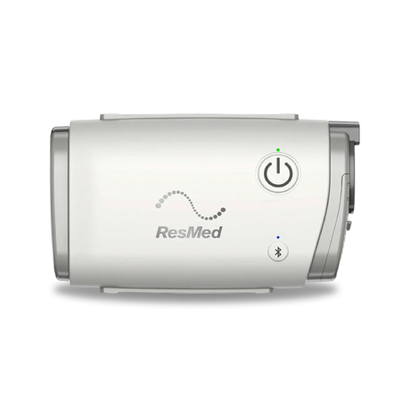 Front view of the ResMed Airmini Auto Travel CPAP machine.