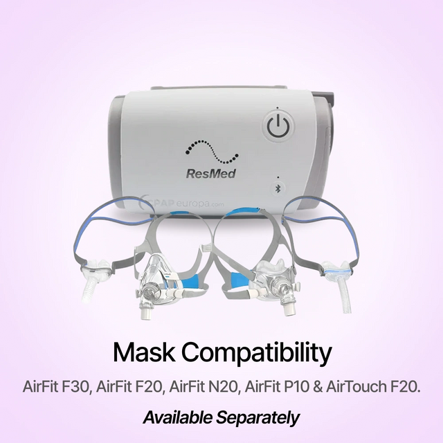 ResMed Airmini Travel CPAP machine can be used with different Resmed masks such as AirFit F30 and others.