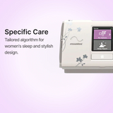 ResMed AirSense 10 AutoSet CPAP machine For Her has specific algorithm, tailored for women's sleep needs.