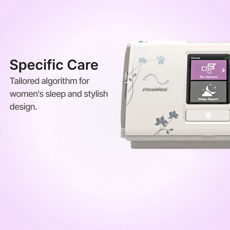ResMed AirSense 10 AutoSet CPAP machine For Her has specific algorithm, tailored for women's sleep needs.