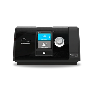 Front view of the ResMed AirSense 10 AutoSet CPAP machine