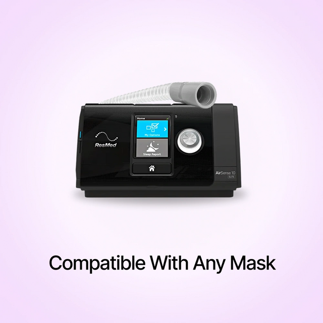 The ResMed AirSense 10 AutoSet CPAP machine can be used with any CPAP mask