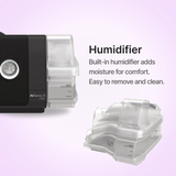 The humidifier in ResMed AirSense 10 Autoset CPAP machine is easily detachable