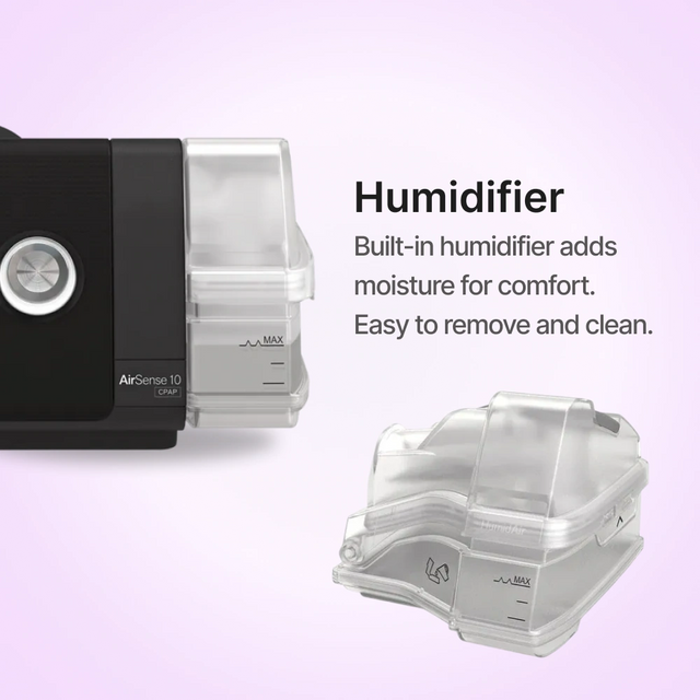 The humidifier in ResMed AirSense 10 Autoset CPAP machine is easily detachable