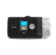 Front view of the ResMed AirSense 10 AutoSet CPAP machine with humidifier