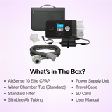 Full package contents of ResMed AirSense 10 Elite CPAP Machine