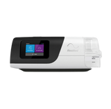 Front view of the ResMed AirSense 11 AutoSet CPAP machine with HumidAir heated humidifier.