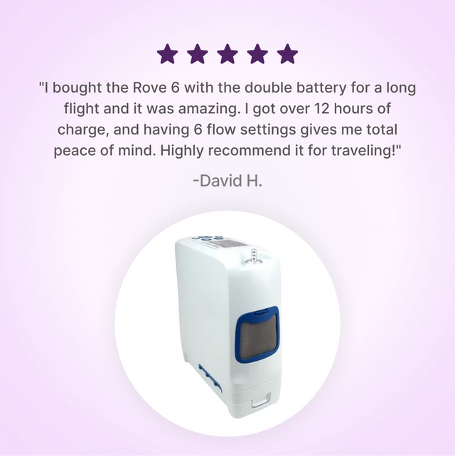 Five-star customer review of  Inogen Rove 6 Portable Oxygen Concentrator