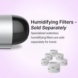 The specialized waterless humidifying filters for BMC M1 Mini Automatic Travel CPAP are sold separately.