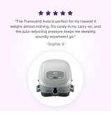 5-star customer review of Transcend Auto Travel CPAP Machine