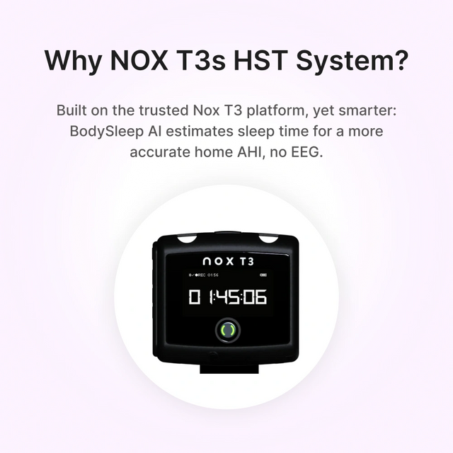 NOX T3s home sleep test system is the perfect choice because it's an upgrade of the NOX T3 platform and it's smarter